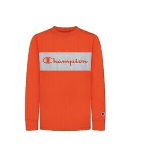 CHAMPION Little Boys Ko Script Long Sleeve T-shirt orange size 7, 6,5,